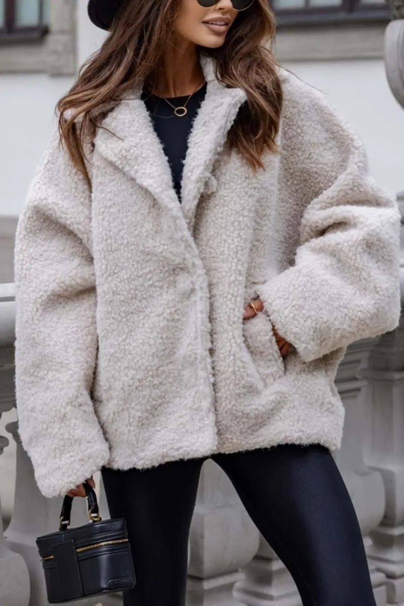 Women's Lapel Solid Color coats